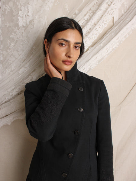 Dries van Noten Embroidered Black Jacket