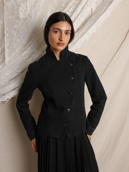 Dries van Noten Embroidered Black Jacket