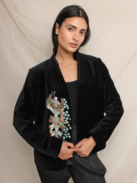 Dries van Noten Embellished Velvet Blazer
