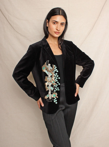 Dries van Noten Embellished Velvet Blazer
