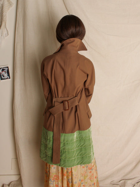 Dries van Noten Velvet Trimmed Trench