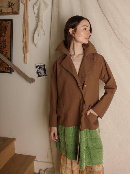 Dries van Noten Velvet Trimmed Trench