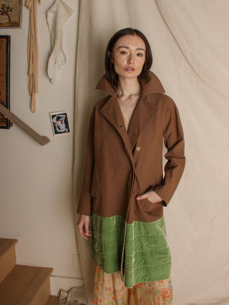 Dries van Noten Velvet Trimmed Trench