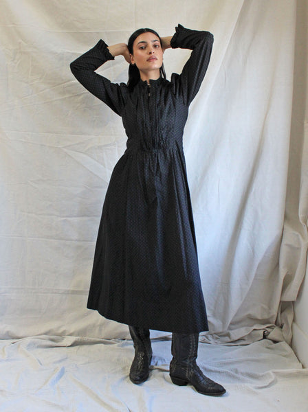 Edwardian Dotted Wrapper Dress