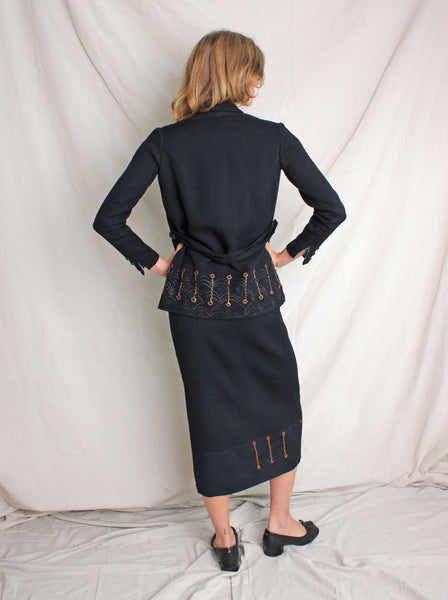 Late 20s Embroidered Skirt Suit