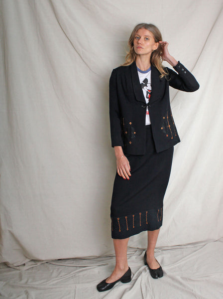 Late 20s Embroidered Skirt Suit
