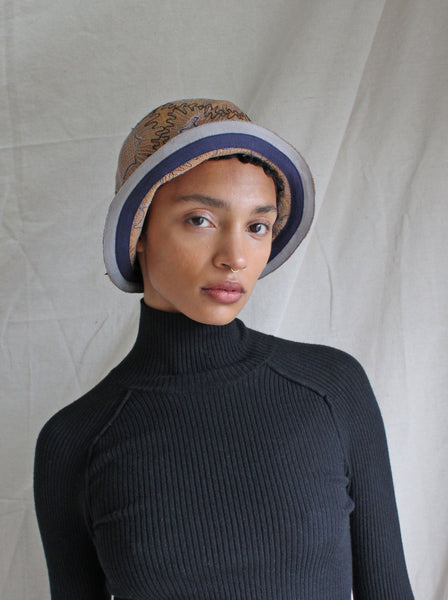 20s Embroidered Straw Cloche