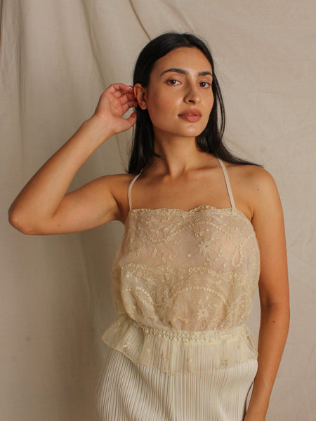 20s Embroidered Tulle Camisole