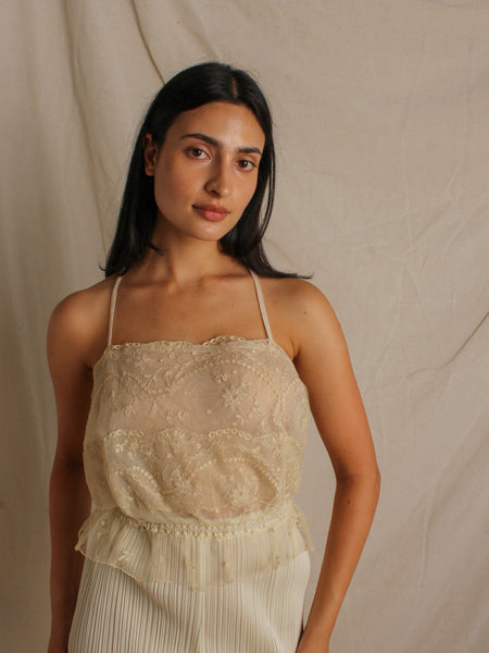 20s Embroidered Tulle Camisole