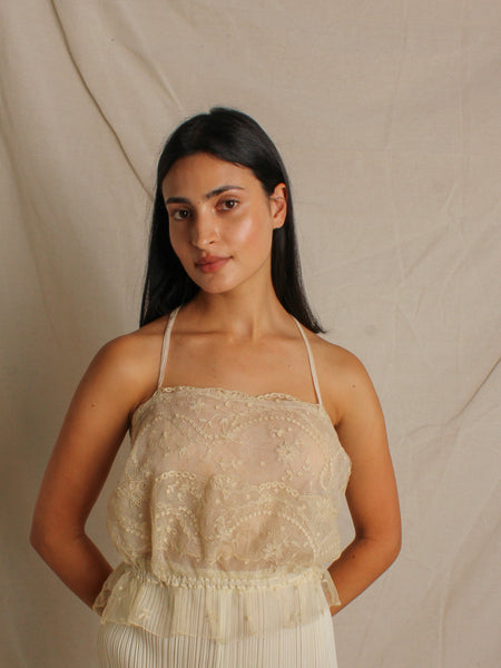 20s Embroidered Tulle Camisole