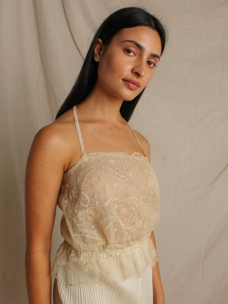 20s Embroidered Tulle Camisole