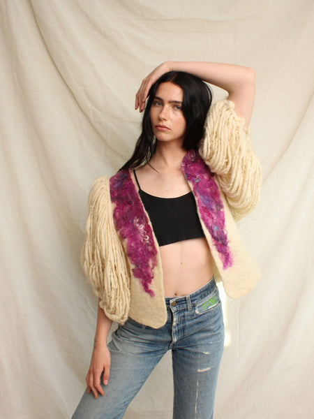 70s Felt Appliqué Sweater