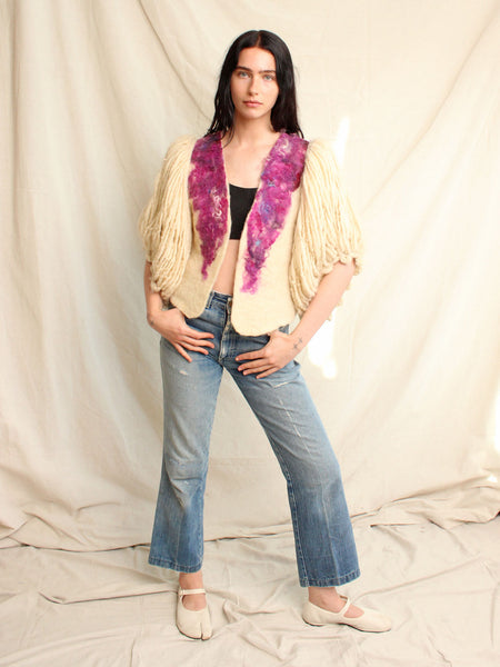 70s Felt Appliqué Sweater