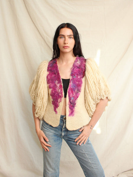 70s Felt Appliqué Sweater