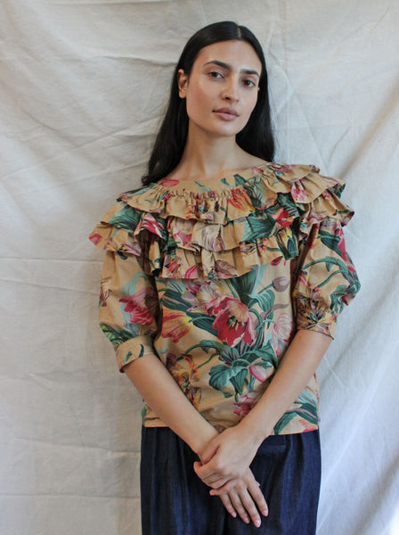 Kenzo Ruffled Floral Top