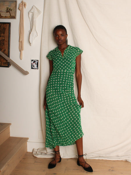 40s FOGA Silk Chiffon Dress w Detachable Train