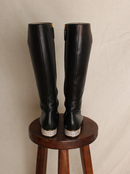 Gucci Crystal Heeled Boots