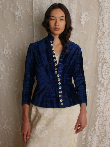 1800s Indigo Velvet Jacket
