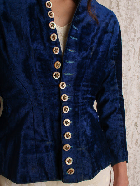 1800s Indigo Velvet Jacket