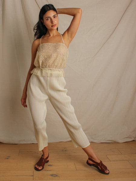 Pleats Please Ivory Pants