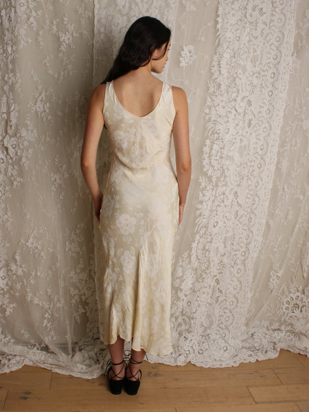 30s Silk Jacquard Slip Dress