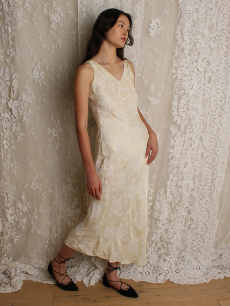 30s Silk Jacquard Slip Dress