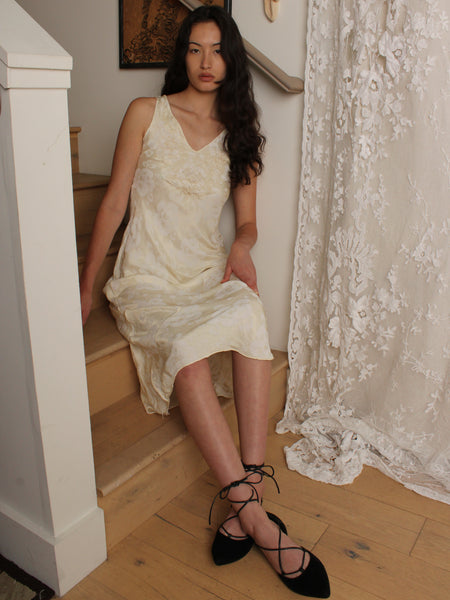 30s Silk Jacquard Slip Dress
