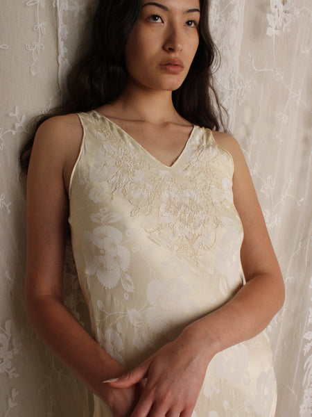 30s Silk Jacquard Slip Dress