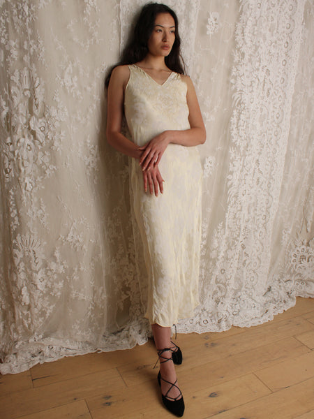 30s Silk Jacquard Slip Dress