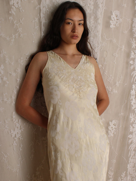 30s Silk Jacquard Slip Dress