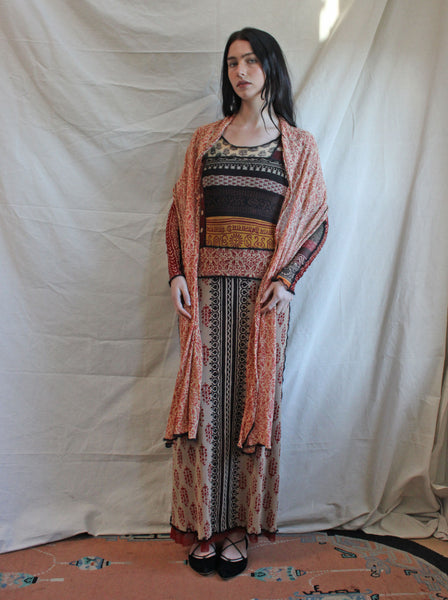 Gaultier Patchwork Mesh Hooded Dress