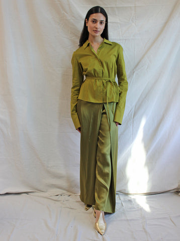 Kenzo Pea Soup Wrap Top