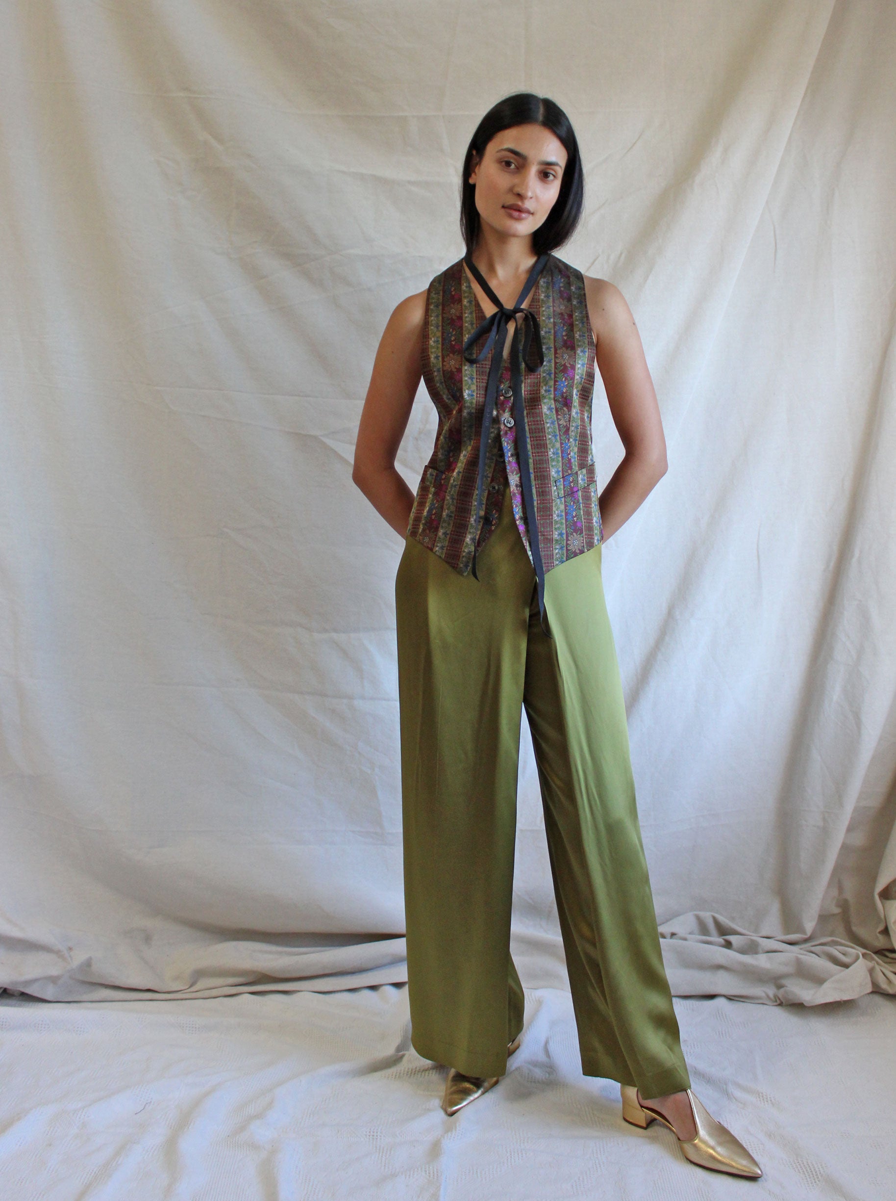 kenzo-green-silk-wrap-pants-