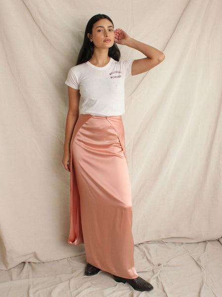 Krizia Pink Satin Column Skirt