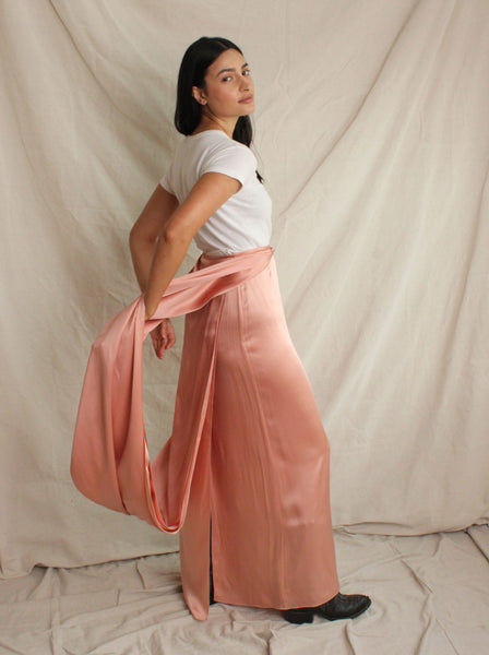 Krizia Pink Satin Column Skirt