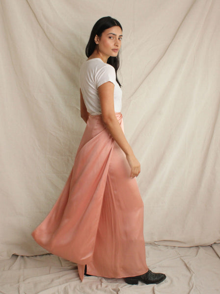 Krizia Pink Satin Column Skirt