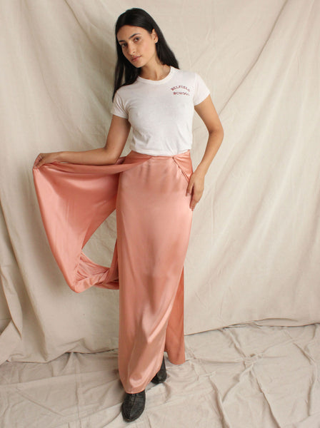 Krizia Pink Satin Column Skirt