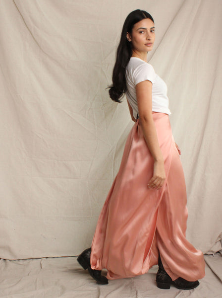 Krizia Pink Satin Column Skirt