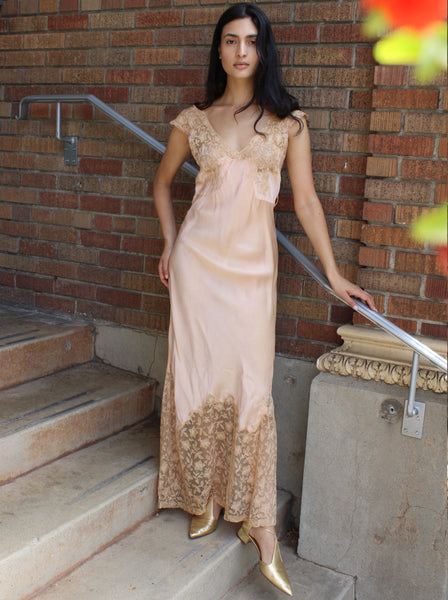 30s Lace & Silk Gown