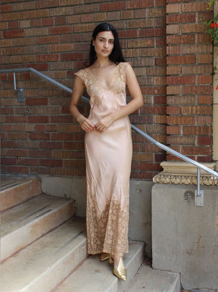 30s Lace & Silk Gown