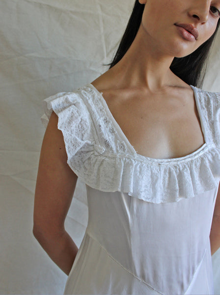 30s Lace Ruffle Slip Dress