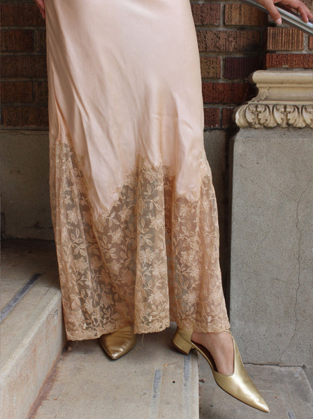 30s Lace & Silk Gown