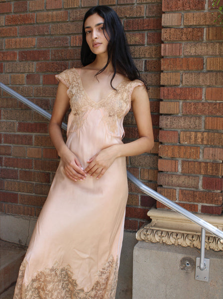 30s Lace & Silk Gown