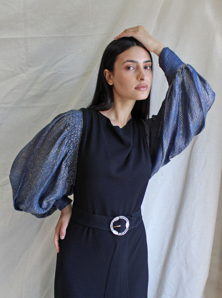 30s Lamé Sleeved Gown