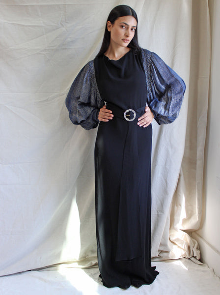 30s Lamé Sleeved Gown