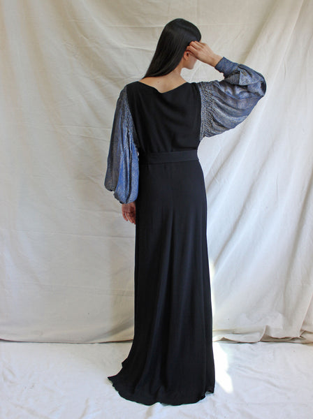 30s Lamé Sleeved Gown