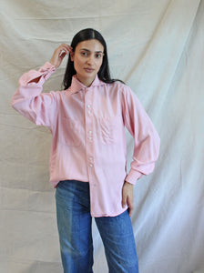 40s Pink Loop Collar Button Up