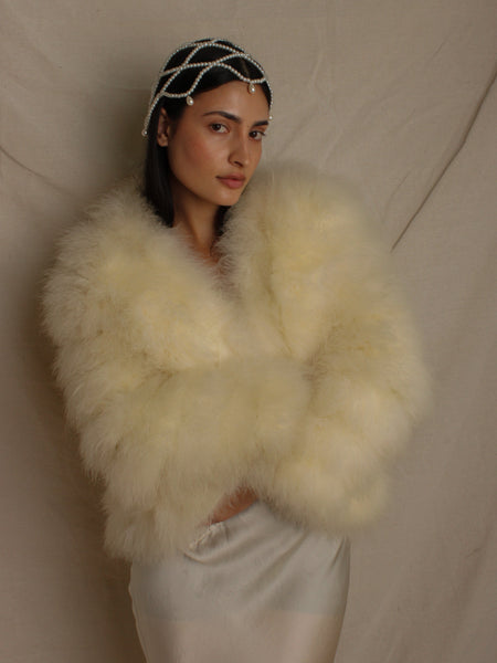 White Marabou Feather Jacket