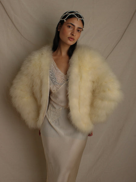 White Marabou Feather Jacket