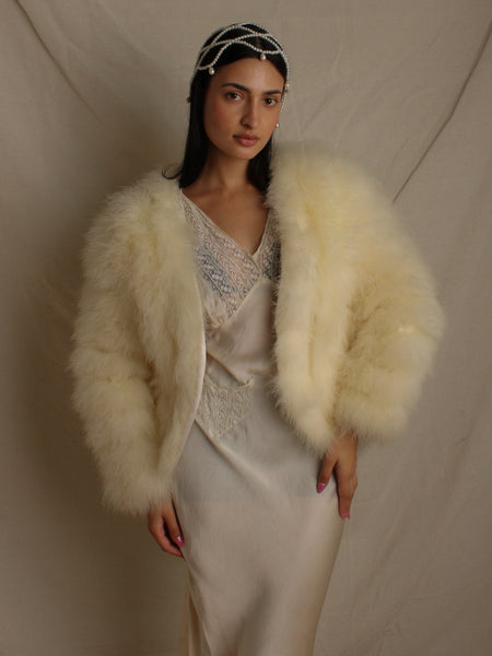 White Marabou Feather Jacket